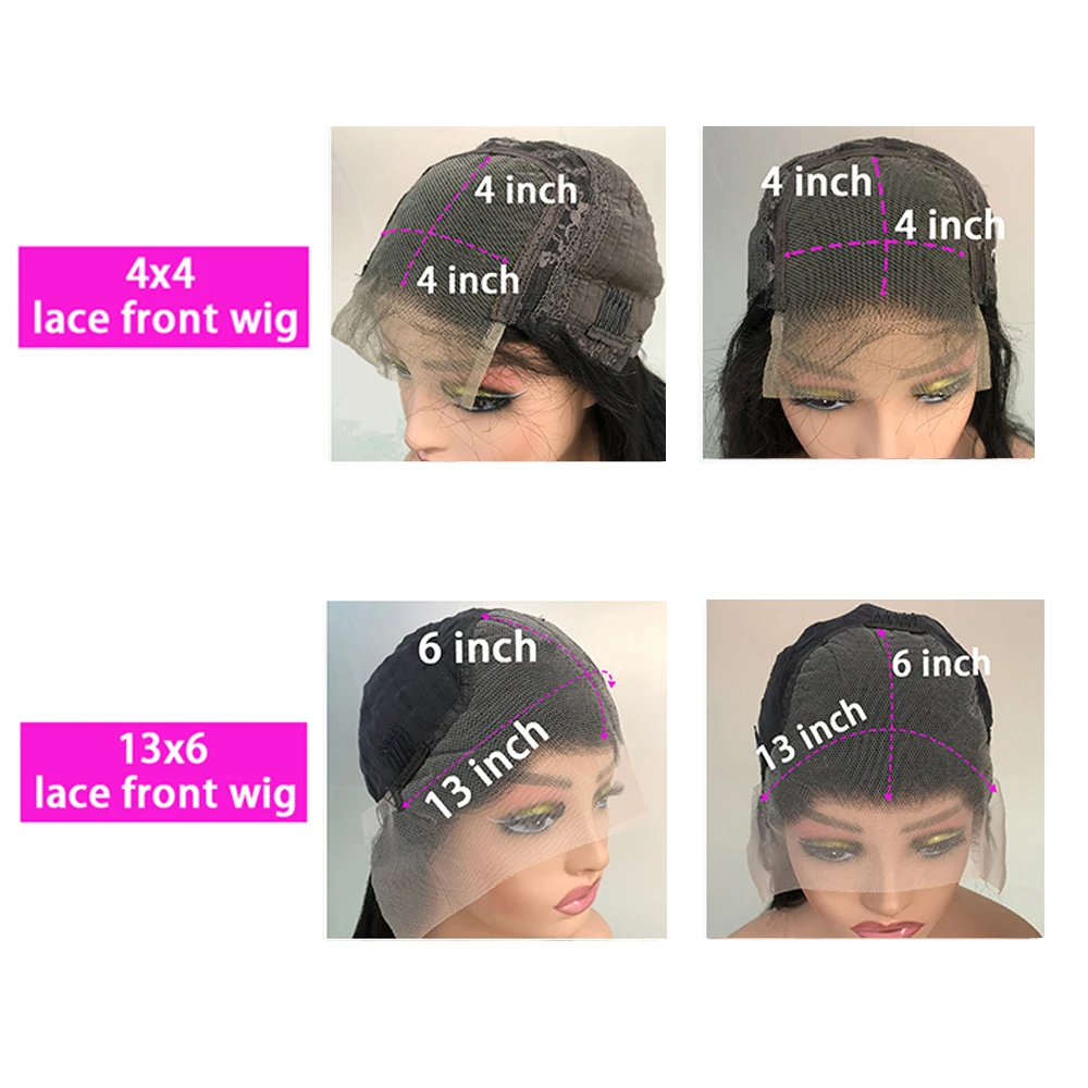 Wig rambut manusia keriting, Wig depan gelombang dalam renda 13x6 Hd 4x4 PENUTUP UNTUK WANITA HITAM 30 32 inci renda gelombang air