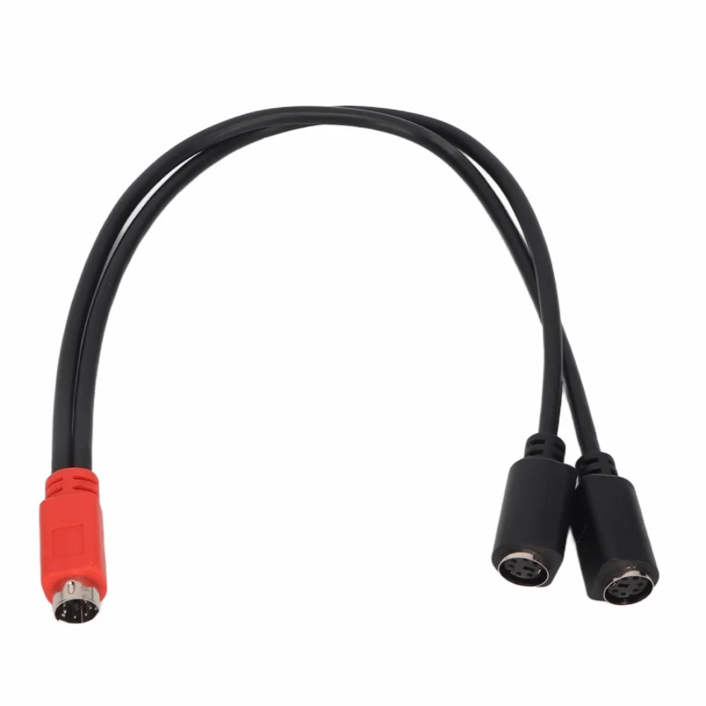 Male to 2 Female MINI DIN 6 Pin Male to 2 MINI DIN 6 Pin Female Cable Easy to Bend 1.0ft Extension Splitter Y Cable