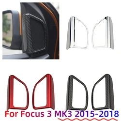 For Ford Focus 3 Mk3 2015 2016 2017 2018 A Pillar Audio Speaker Panel Decoration Cover Trim Sticker Carbon Fiber Accessories