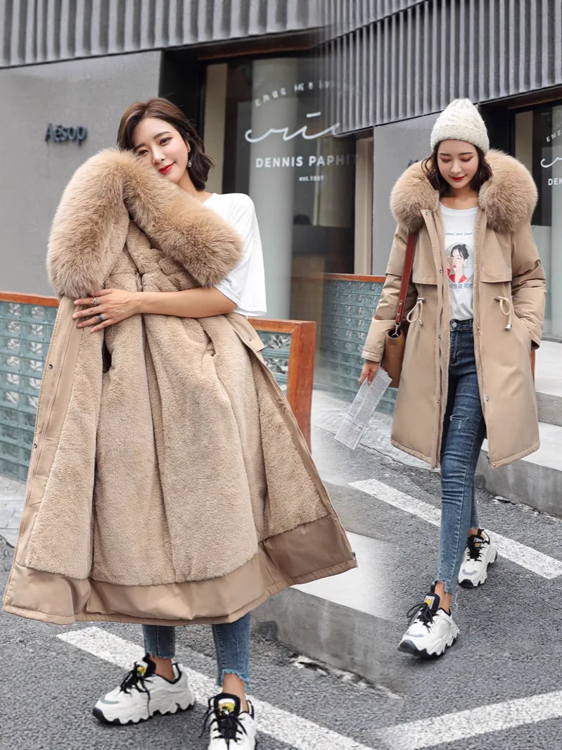 

Fashionable Parka Coat Insulated Slimming Thermal Coat Plush Fleece Lined Puffer Coat ExtraWarm Women's Padding Jacket