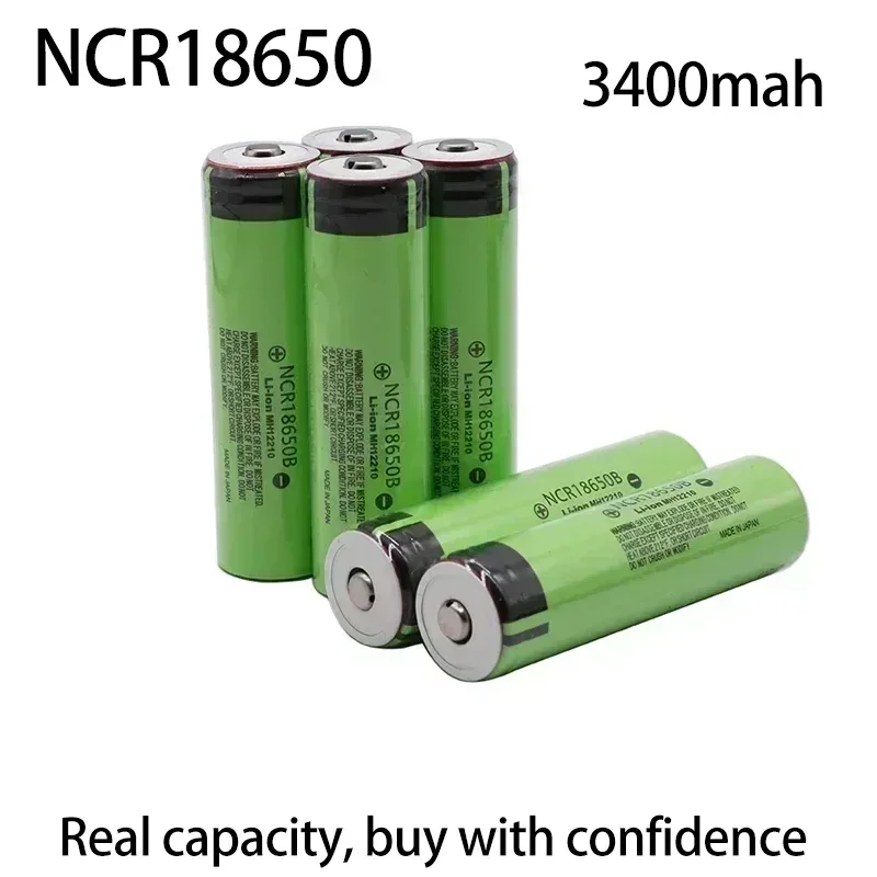 1-20 cells 18650 battery NCR18650B 3.7V 3400mAh 18650 lithium rechargeable battery real capacity flashlight remote control