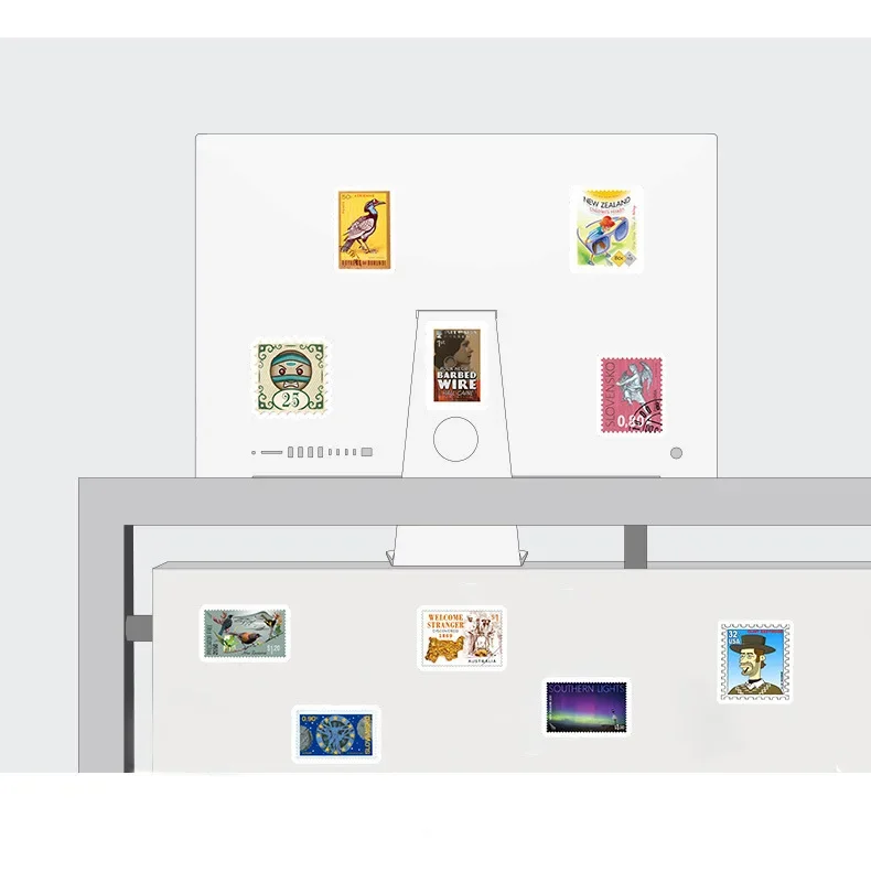 2Sets=100Pcs Colorful Stamp Stickers Water Cup Helmet Notebook Waterproof Stickers