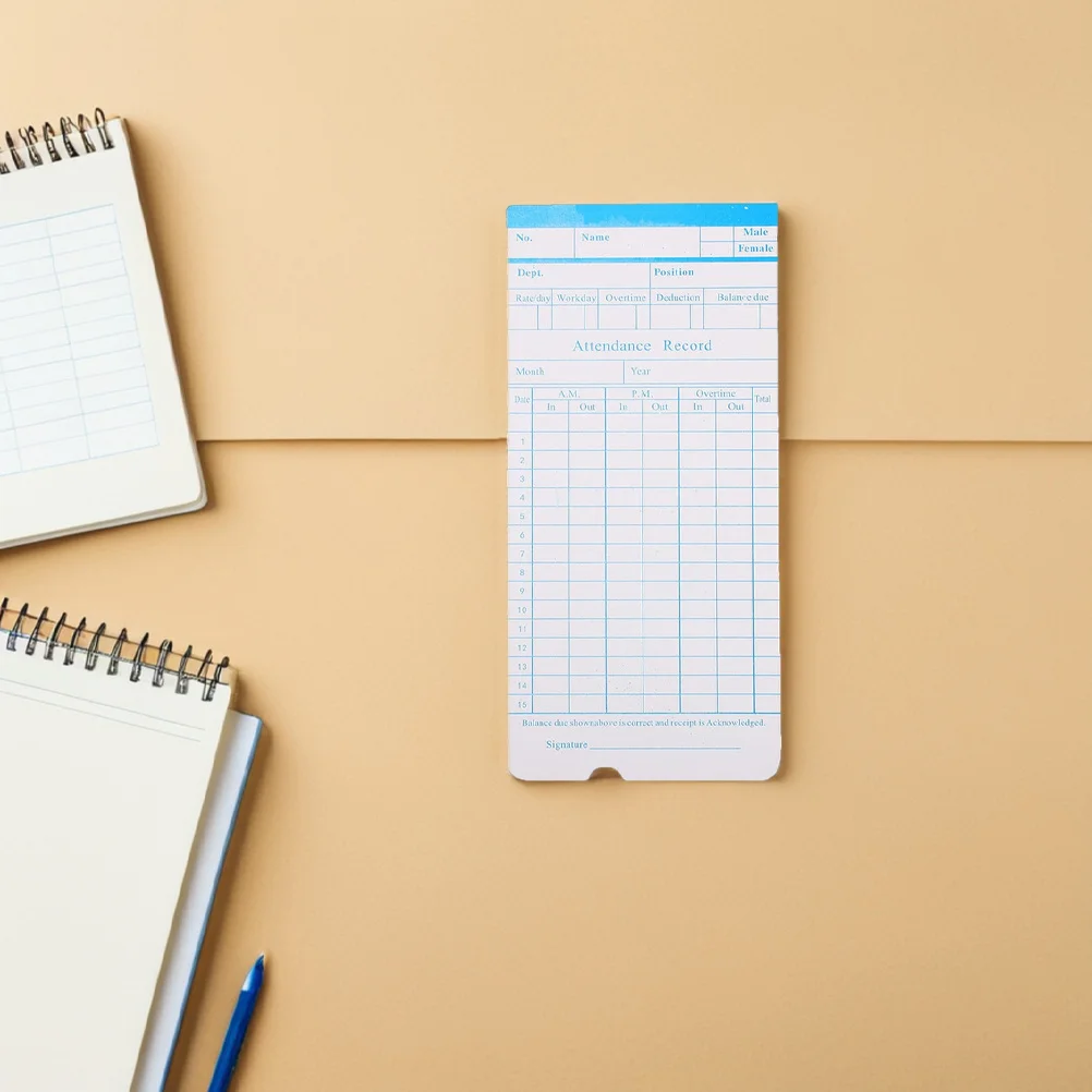 285Pcs Double-Sided Attendance Cards High Compatibility Time Clock Recording Paper Monthly Timecard Sheets Office