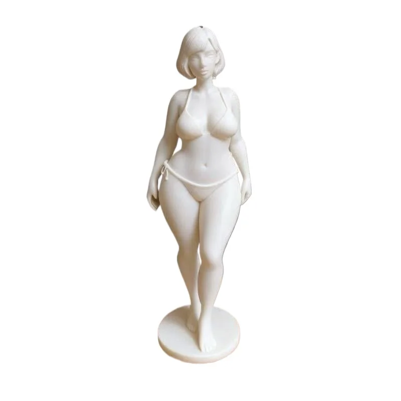 

Chubby Girl 3D Printed Statue Short Hair Bikini Model 3D Stereo Ornament for Hallway Cabinet Home Decor
