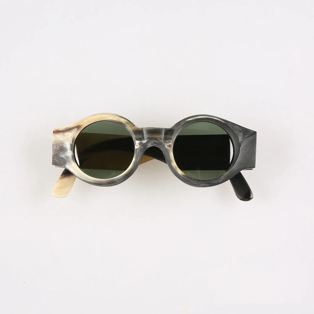 

Women Sunglasses Men Unique Vintage Round Sunglass Handmade Black White Horn Prescription Man Women Eyeglass Glasses Frames