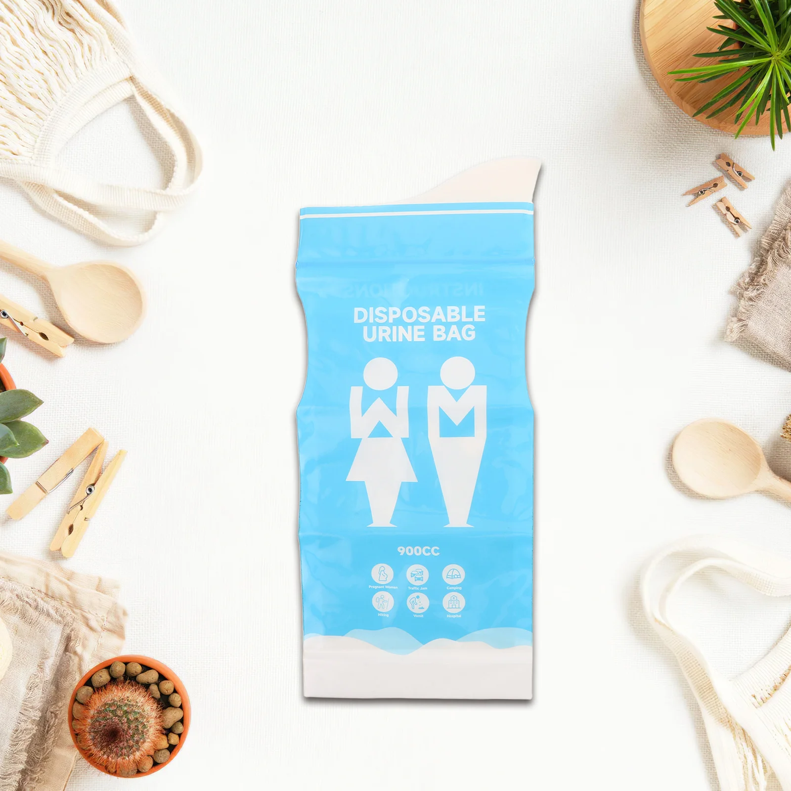 

20Pcs Compact Disposable Urinal Bag 900Ml for Long Trips Quick Bathroom Solution Leak Proof Portable Toilet for Families