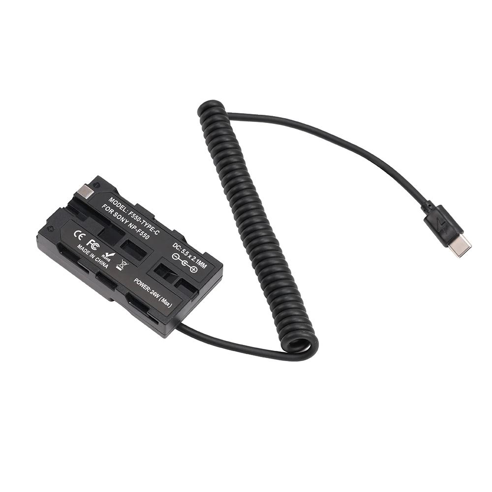 FOTGA NP-F550 Dummy Battery+Type-C power Supply Spring Wire (Fully Decoded) For Sony NX100 NX200 HDR AX2000E FDR-AX1E NEX-EA50