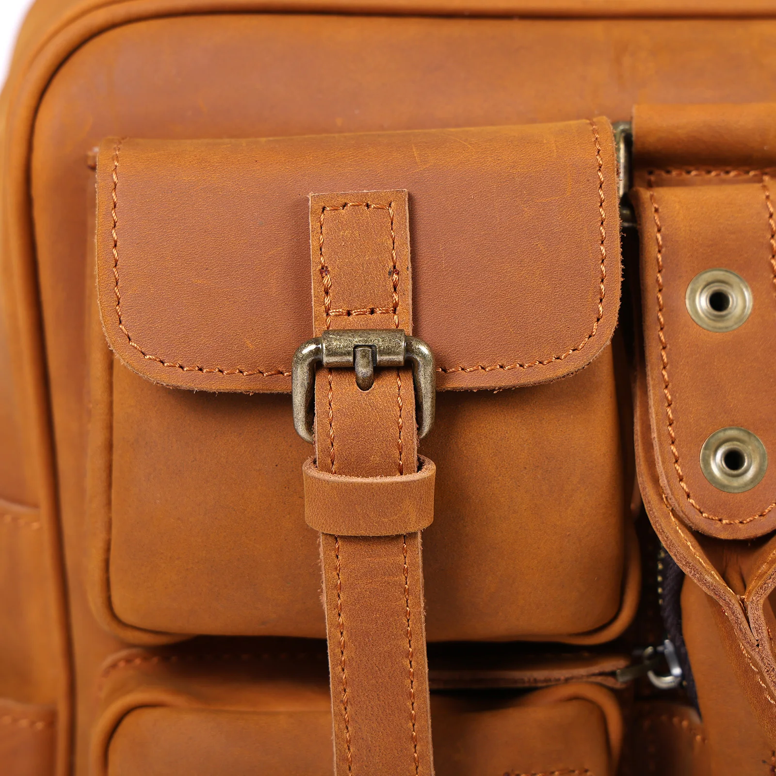 Vintage Herren-Aktentasche aus Vollnarbenleder, 16 Zoll Laptop-Umhängetasche, Echtes Leder, Business-Reisetasche, Crazy Horse Leder – Detail 16