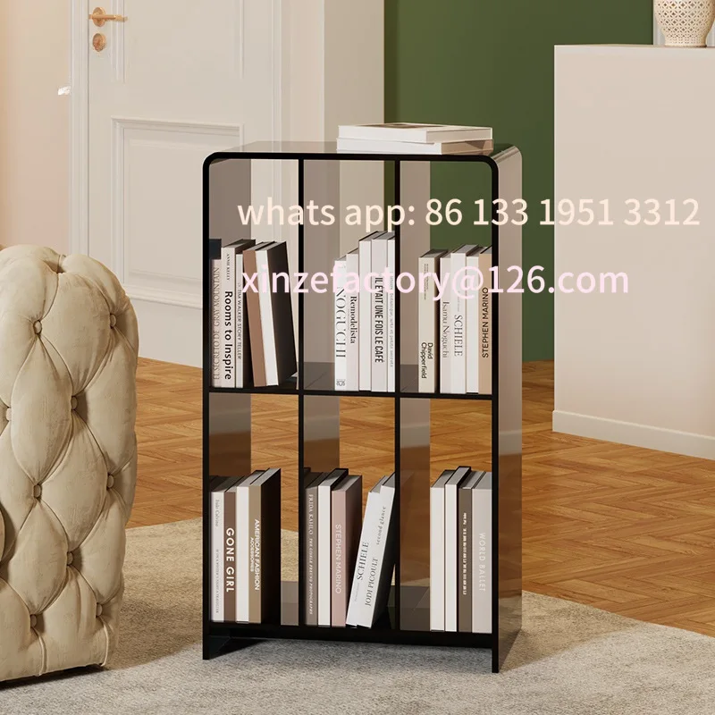 

Customizableliving room transparent bookcase side few household light luxury small apartment minimalist bedside small table
