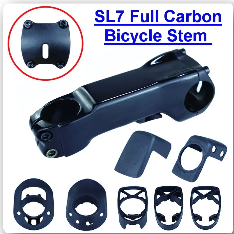 

For Specialized Tarmac SL7 - Carbon Fiber Stem 140g with Integrated Computer Mount, 6 Degree, 70-130mm Length