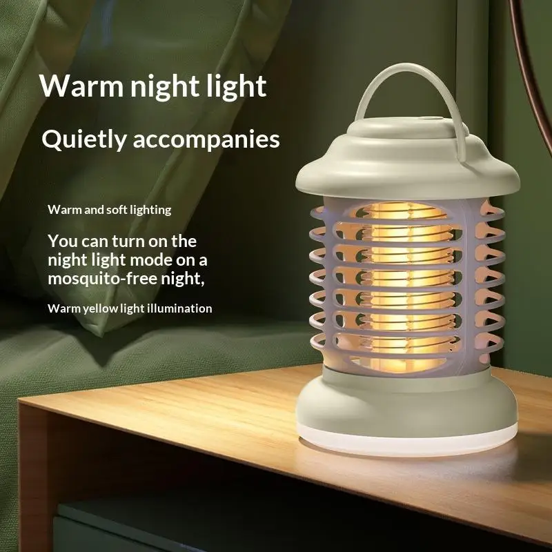 #@3 In 1 Electric Mosquito Killer Lamp With UV Attract Light And Portable Handle Perfect For Home Bedroom Patio Outdoor Camping