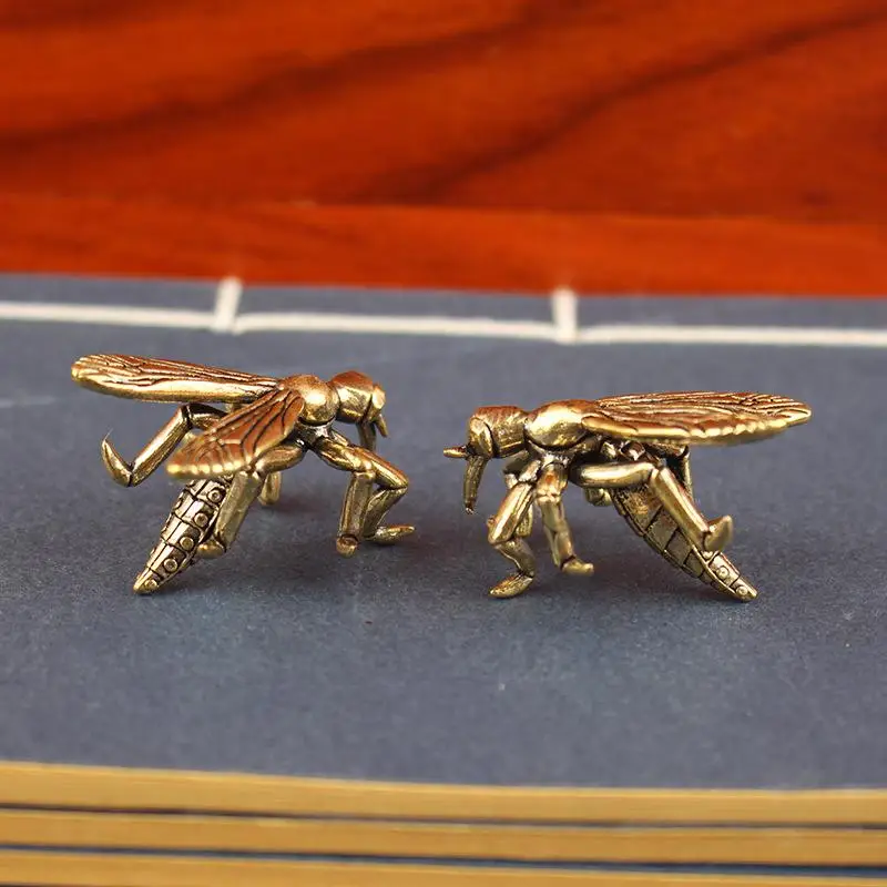 Solid Brass Mosquito Statue Vintage Insect Sculpture For Home Office Desk Decor Unique Conversation Starter And Gift-Homeclub