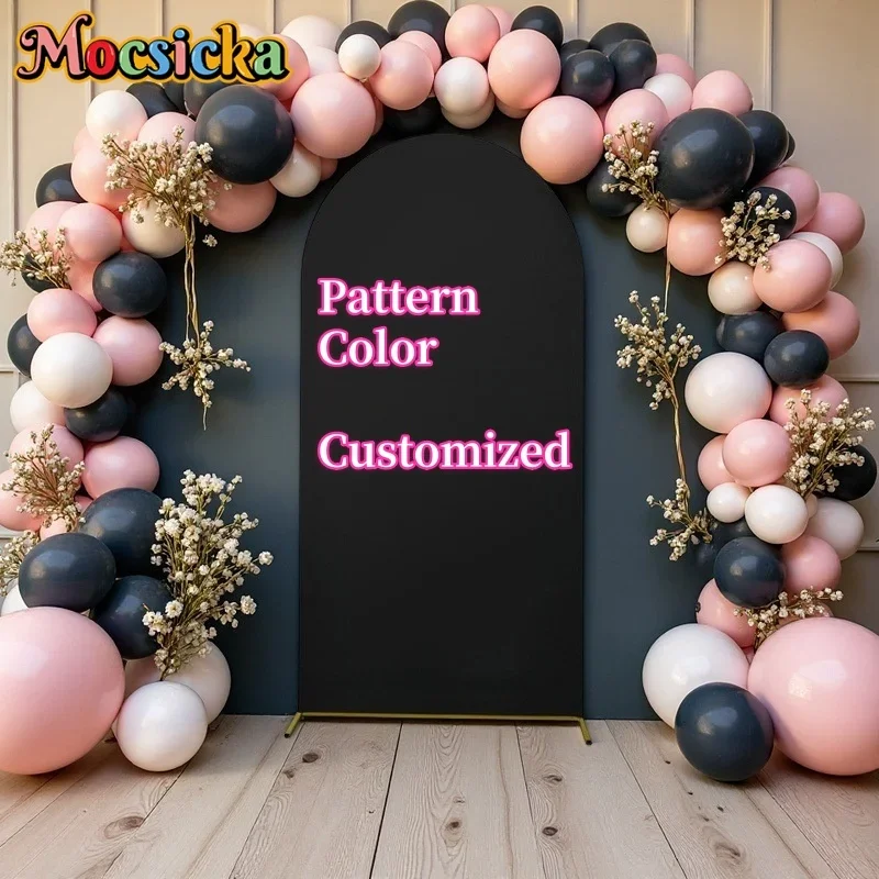 

Double Sided Arch Backdrop Cover Elastic Spandex Background Wedding Birthday Baby Shower Anniversaire Custom Party Decorations