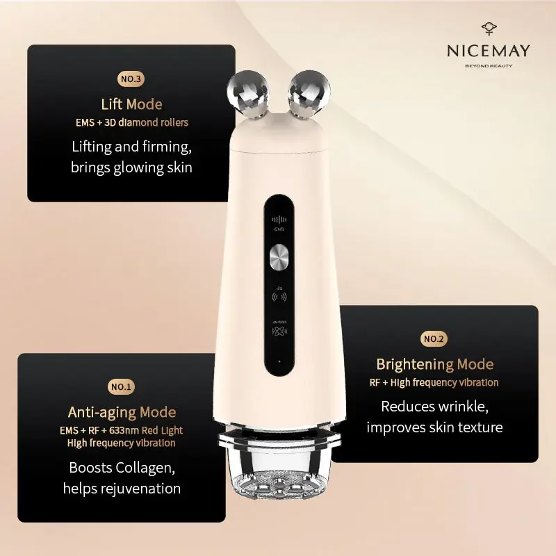 Luxury Microcurrent Facial Toning Device Face Lifting Anti Wrinkle Machines Home Use Beauty Equipment Facial Massager