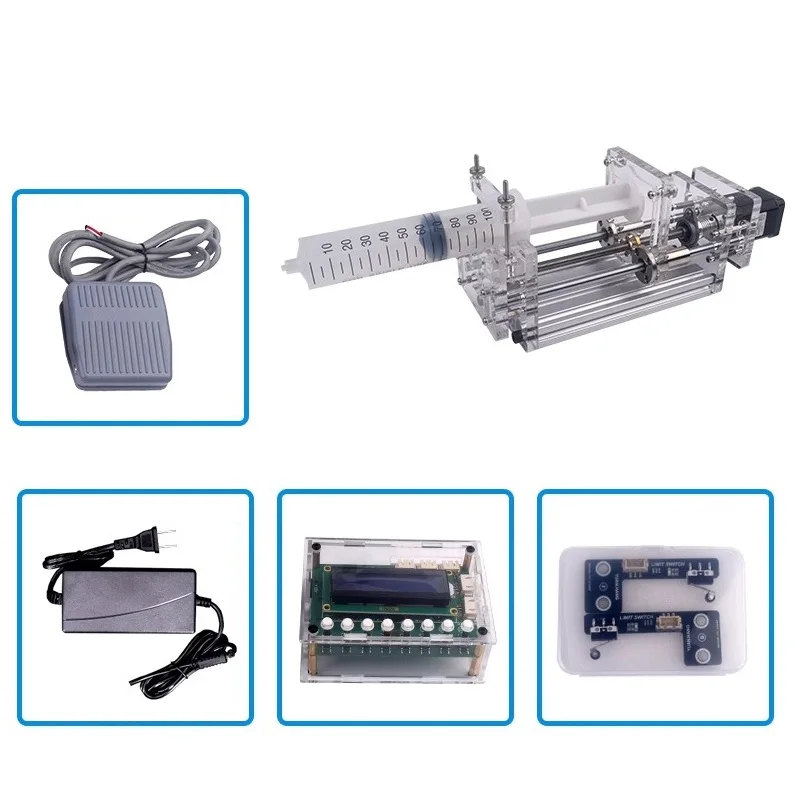 Electric Syringe Pump Automatic Pusher 100ml Lab Liquid Dispensing Tool for Scientific Experiment Chemical Injection