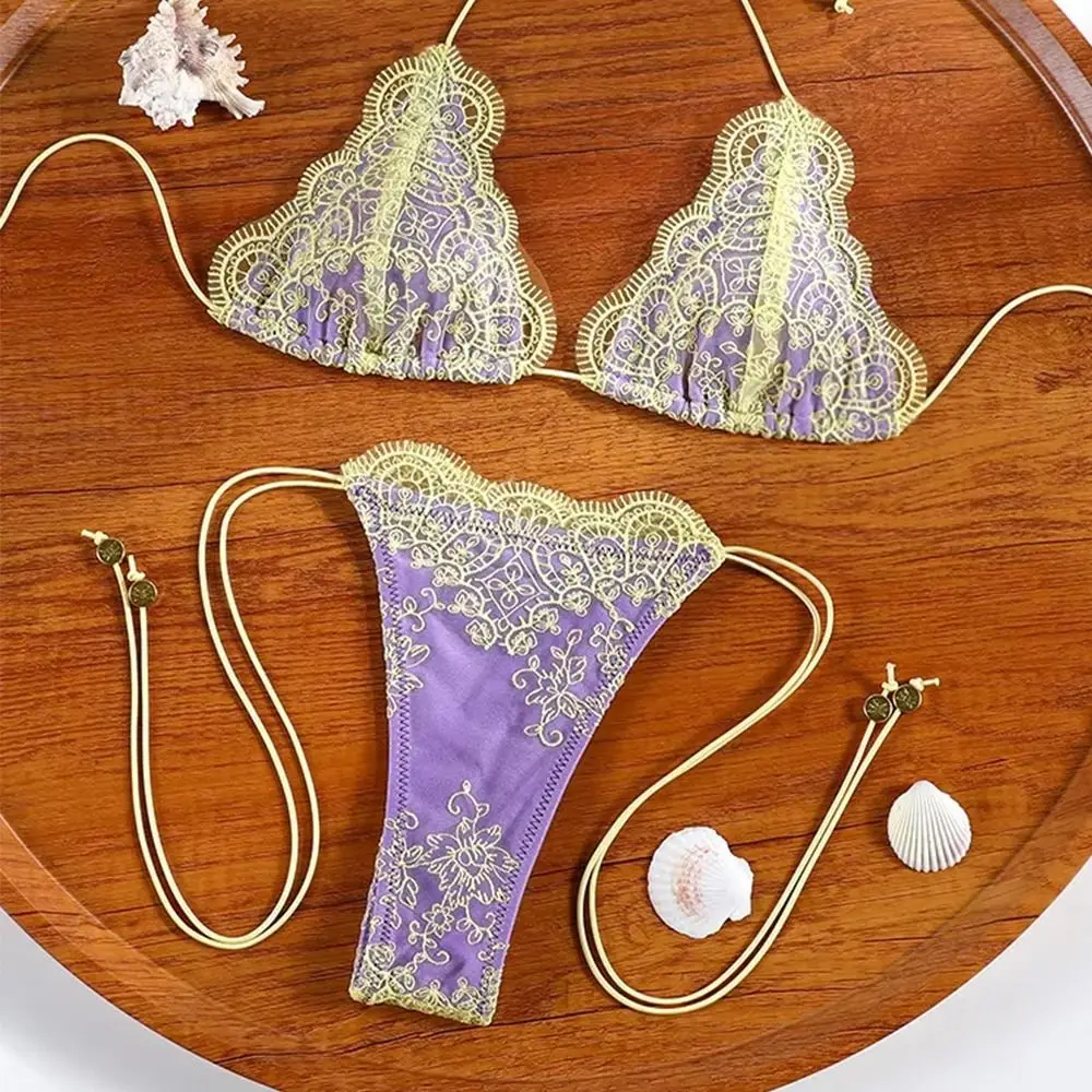 Bikini de encaje con vendaje y diseño hueco de verano para mujer - imagen 3