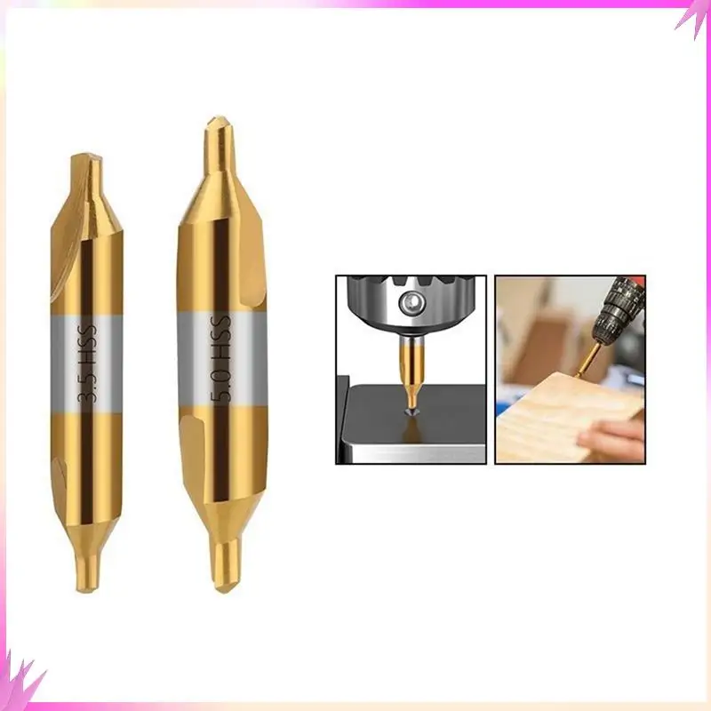 

B50C 6 PCS Center Drill Assembly Gold & Silver High-Speed Steel Is Suitable For Lathe Metal Processing
