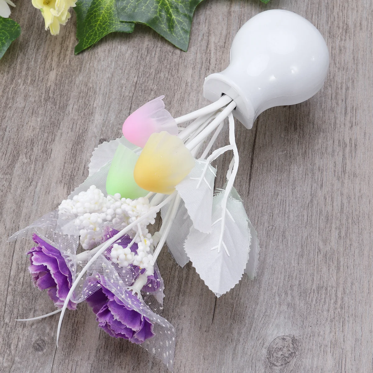 Tulip Flower Led Night Light Plug-In Sensor 7-Color Saving Eye Protection Wall Mounted Small Night Lamp For