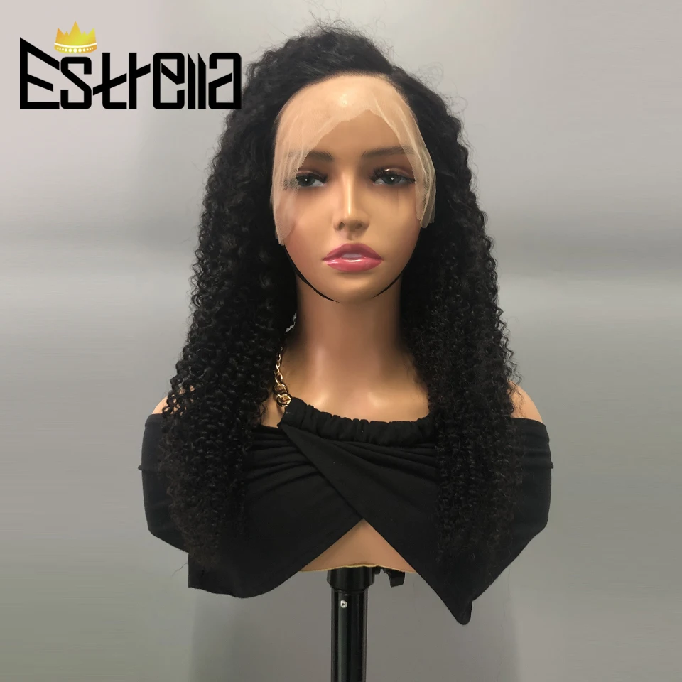 Afro Kinky Curly Human Hair Lace Frontal Wig 180% Density Brazilian 13x4 Curly Lace Front Human Hair Wigs For Women Pre Plucked