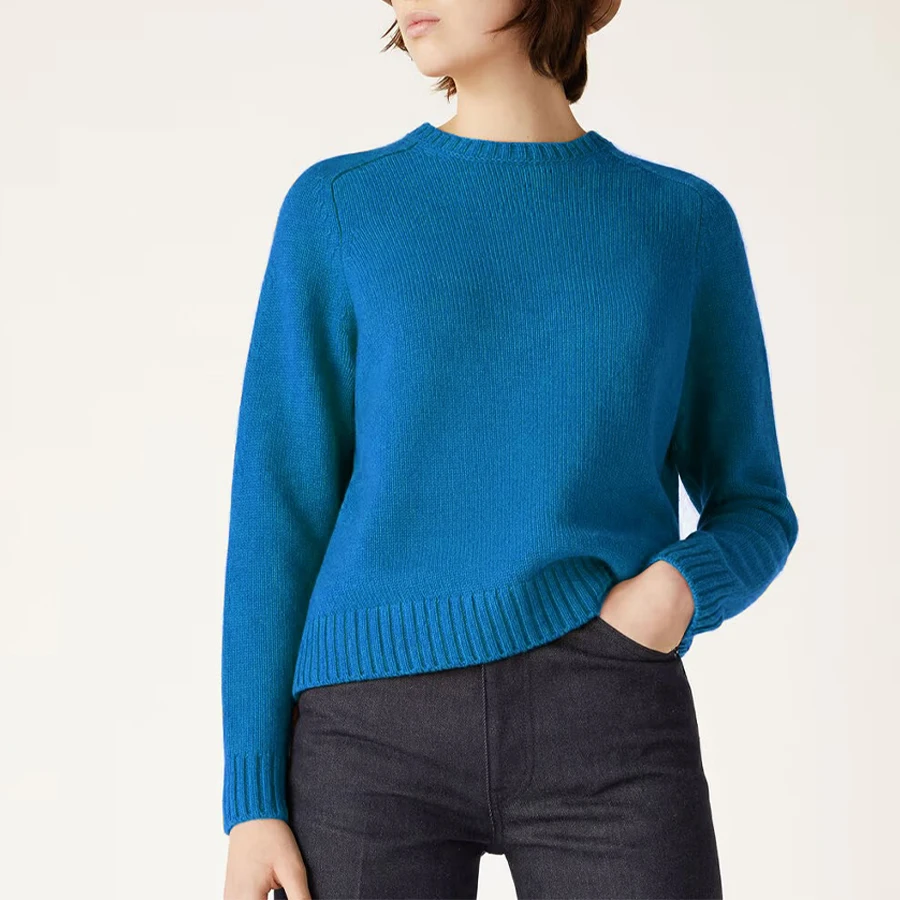 NIGO Women's Spring And Autumn Crew Neck Knit Long Sleeve Solid Color Cashmere Fitted Sweater Ngvp #nigo9594