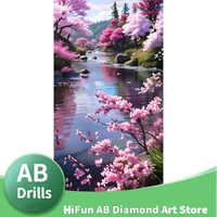 AB Diamond Painting New Collection Nature Landscape Mountain Lake Tree Flower 5d Diy Embroidery Mosaic Cross Stitch Home Decor