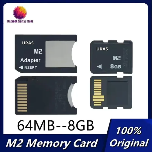 Imagen 1 del producto Tarjeta de memoria M2 Original, Micro Stick de 8GB, 4GB, 2GB, 1GB para teléfono Sony Ericsson y PSP con adaptador M2, MS Stick Pro Duo