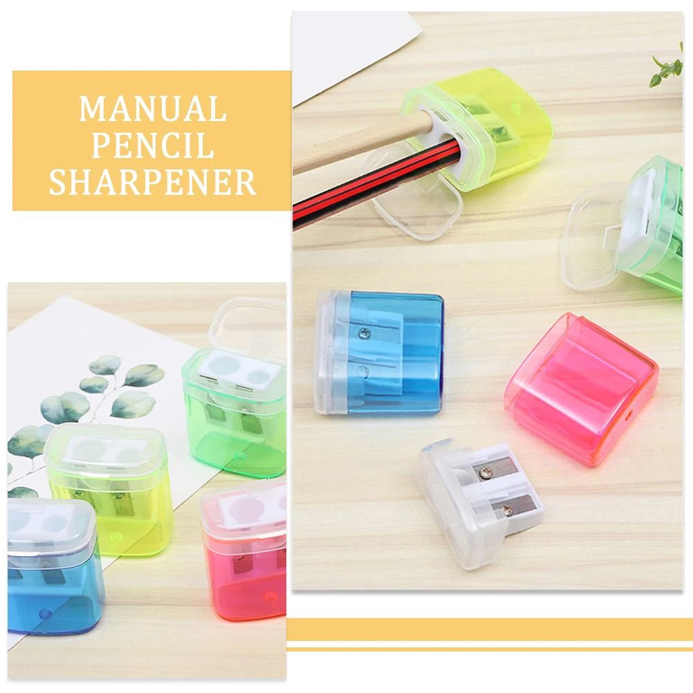 

48pcs Pencil Sharpener Creative Portable Manual Sharpener for Kids Small Colored Office Stationery Household Tool Eraser Tag