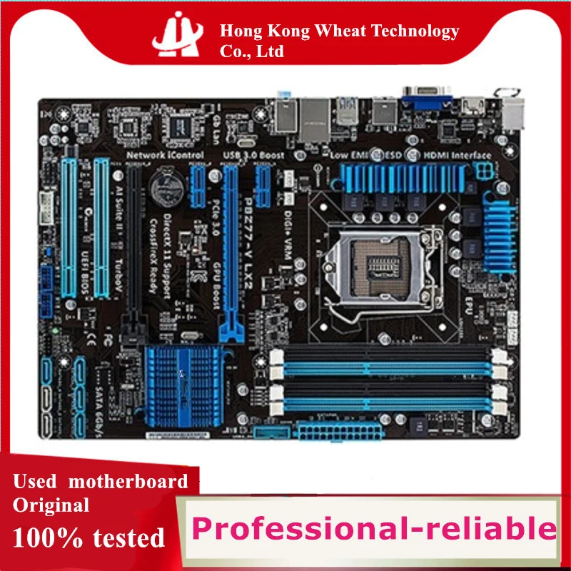 

Intel Z77 P8Z77-V LX2 motherboard Used original LGA 1155 LGA1155 DDR3 32GB USB2.0 USB3.0 SATA3 Desktop Mainboard