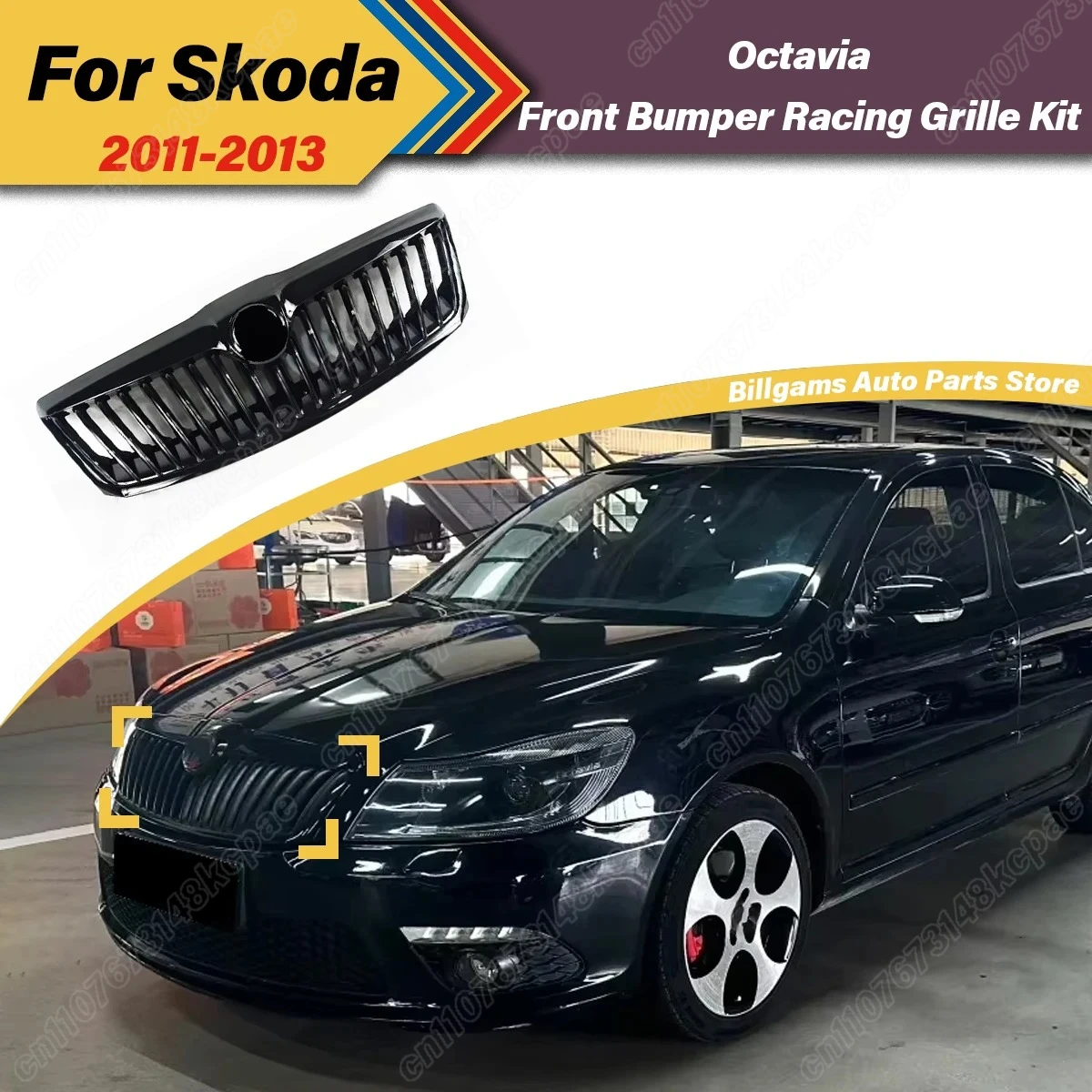 

For Skoda Octavia Grill 2011 2012 2013 Automobile Front Air Intake Grille Front Heat Dissipation Decorative Accessories Body Kit