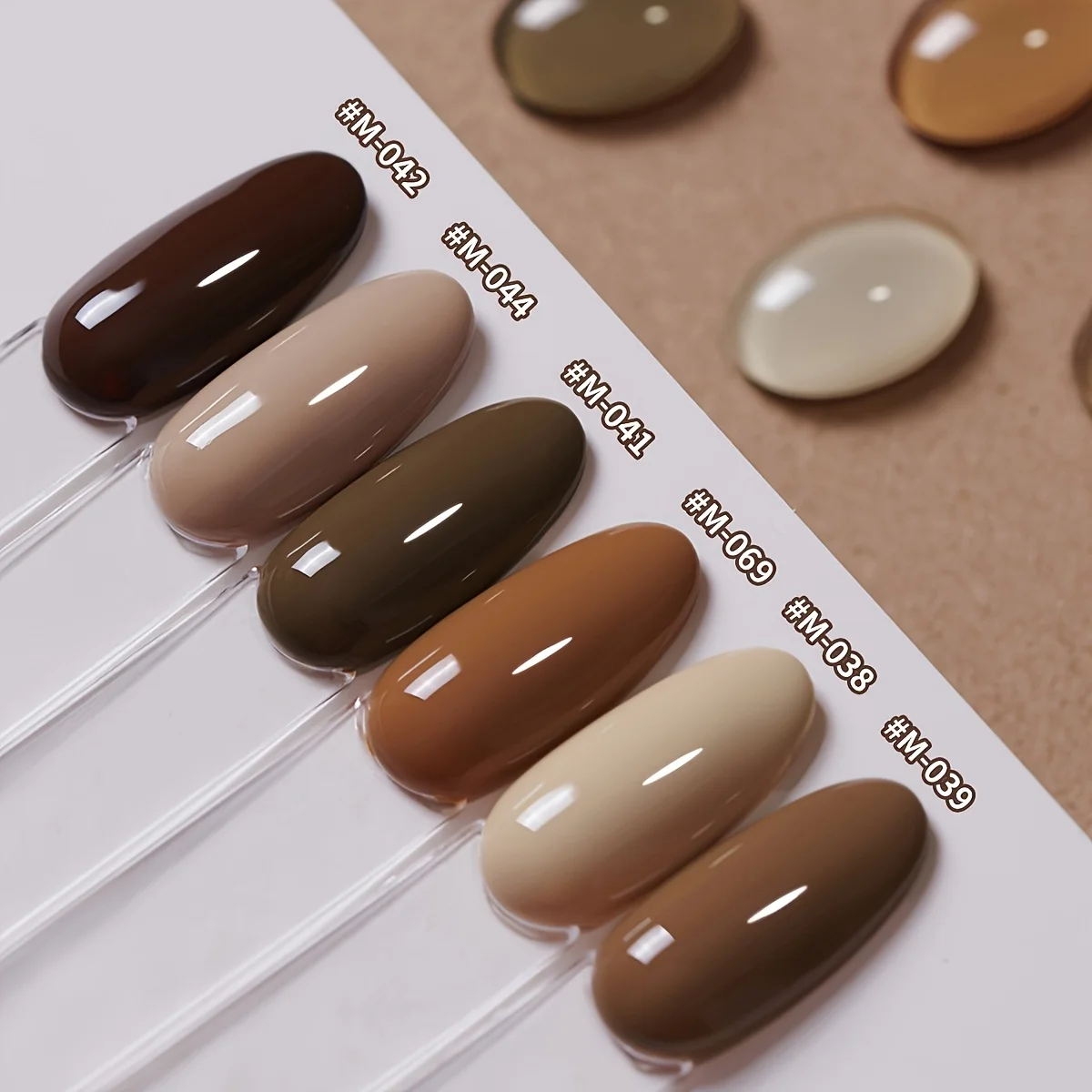 6개입 누드 브라운 젤 폴리쉬 세트, 오래 지속되는 고광택 살롱 품질 UV/LED 소프트 젤, 네일 아트 애호가에게 완벽