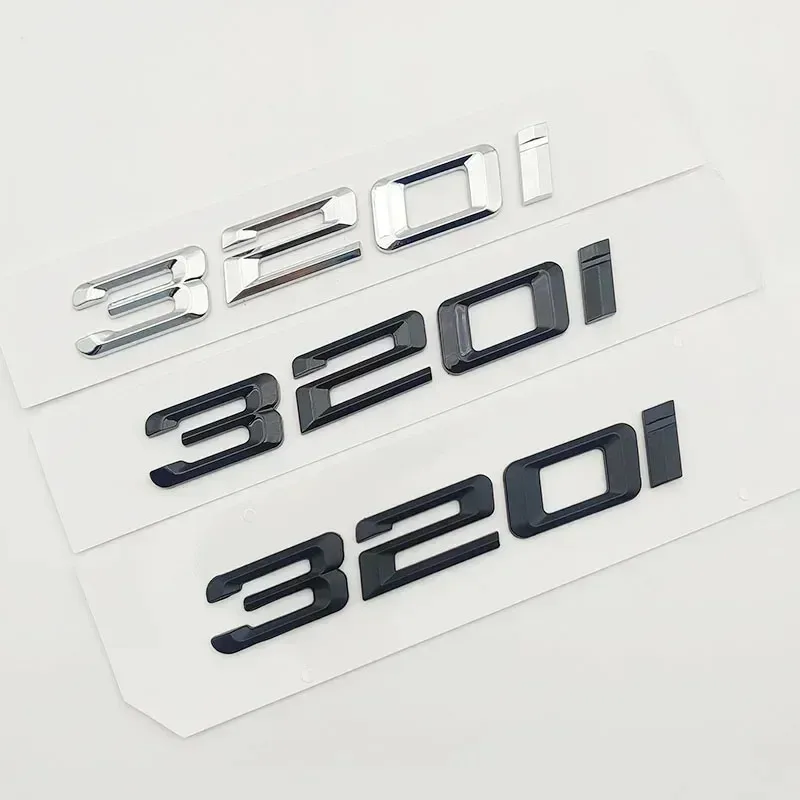 3D ABS Chrome Black Car Rear Trunk Letters Sticker For 3 Series 320i F30 E46 E90 G20 320i Emblem Logo Decal Auto Accessories