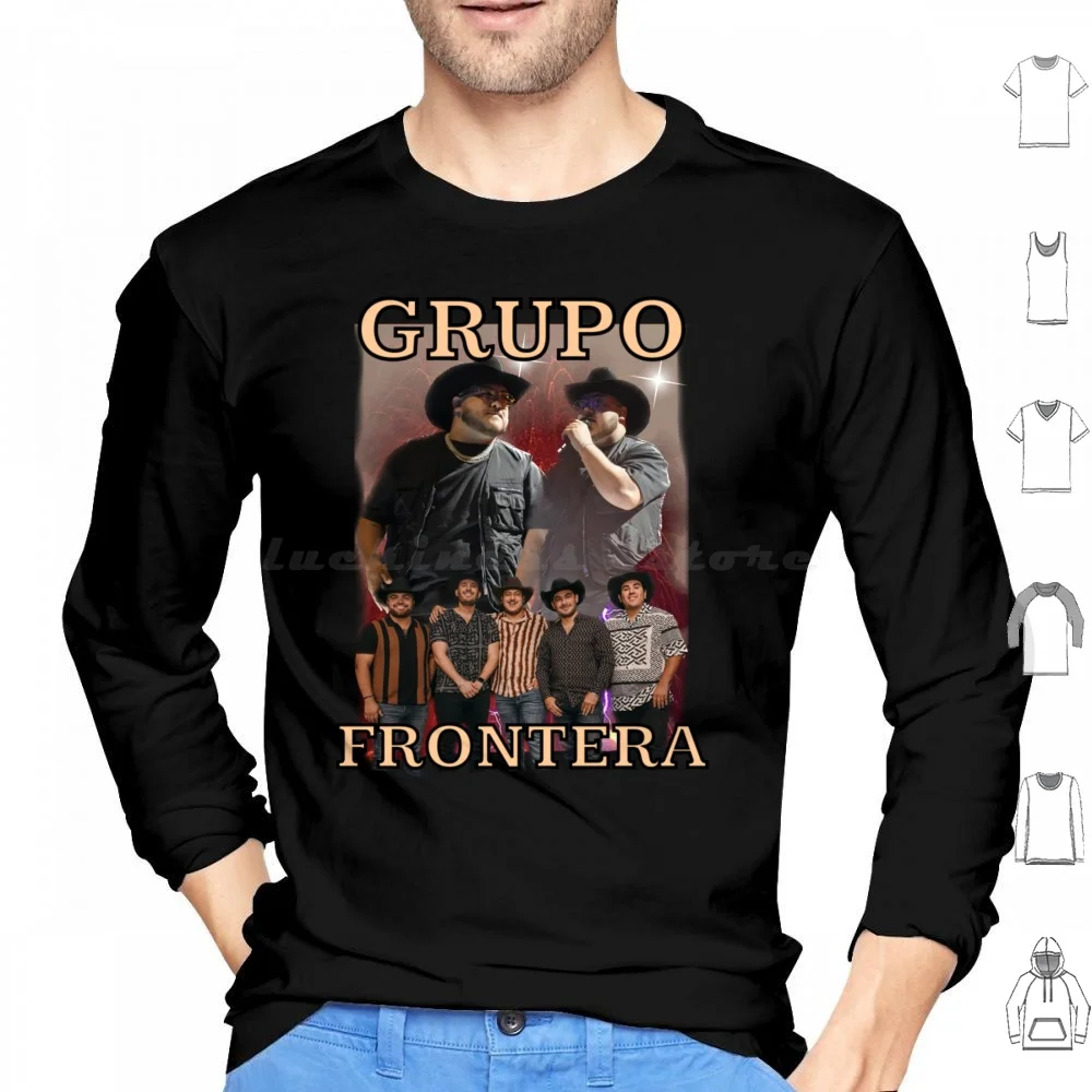 Grupo Frontera Fan Art : Regional Mexican Music-Inspired Shirts , Posters , Stickers & More Hoodies Long Sleeve Grupo