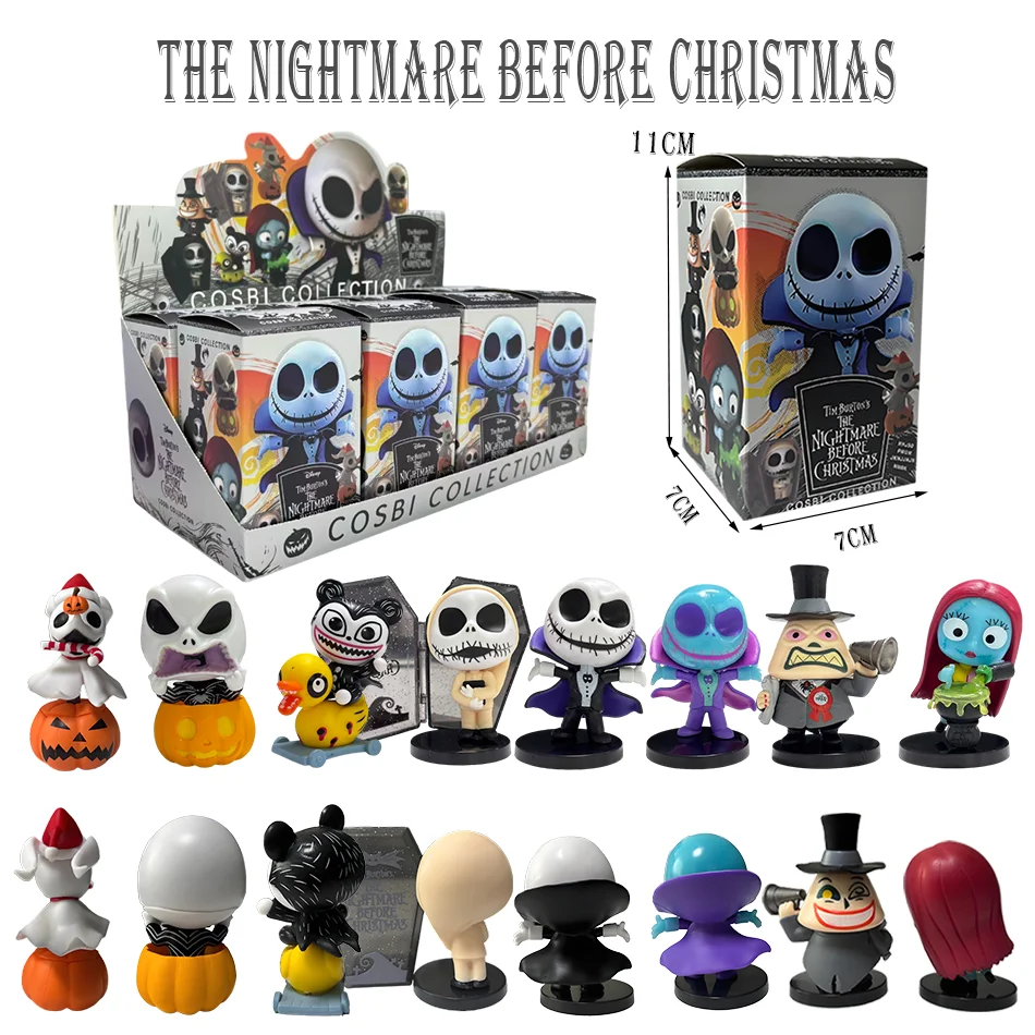 

Джек Салли, кошмар перед Рождеством, слепая коробка, фигурки, Коллекционная фигурка, кукла, праздничный декор, подарки, горячие рождественские игрушки