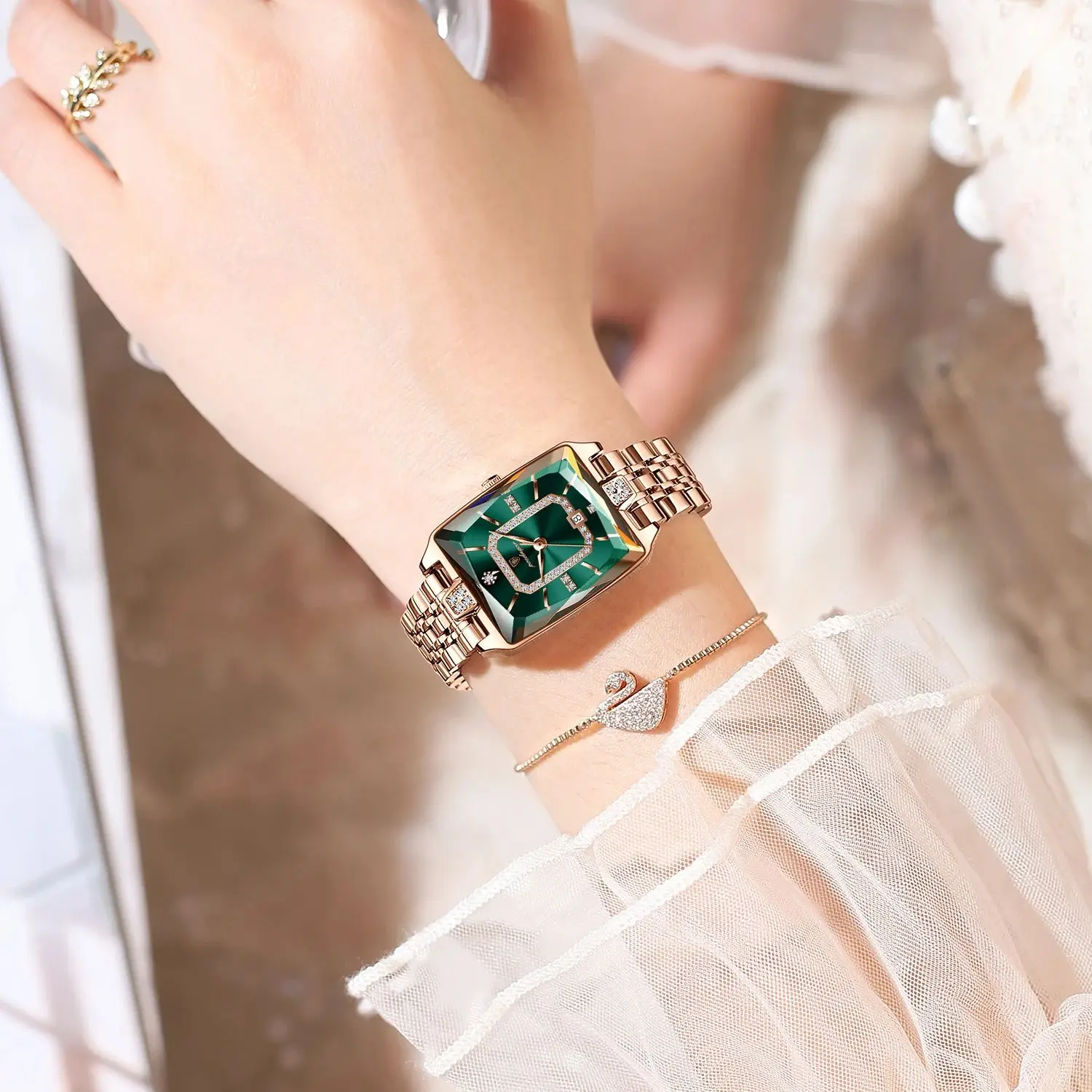 POEDAGAR модные роскошные женские часы водонепроницаемые женские наручные часы с датой из нержавеющей стали изысканные элегантные кварцевые часы для женщин