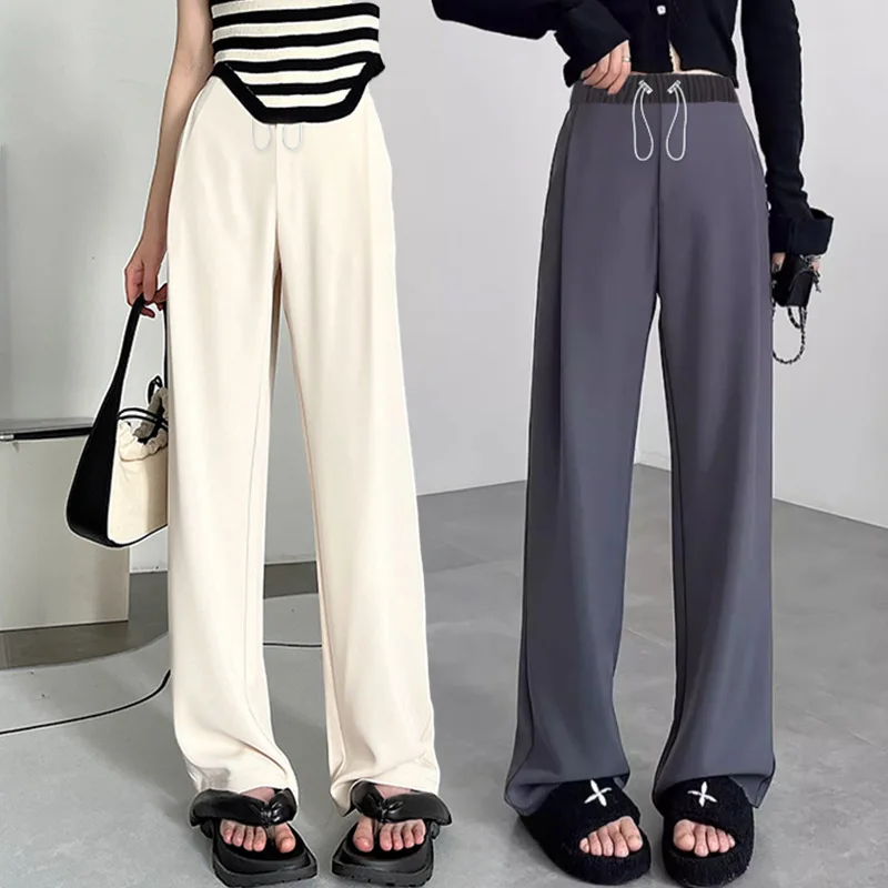 Drawstring Waist Spring Autumn Maternity Pants Casual Trousers Loose Wide Leg Outerwear Summer Slim New Arrival Pregnancy