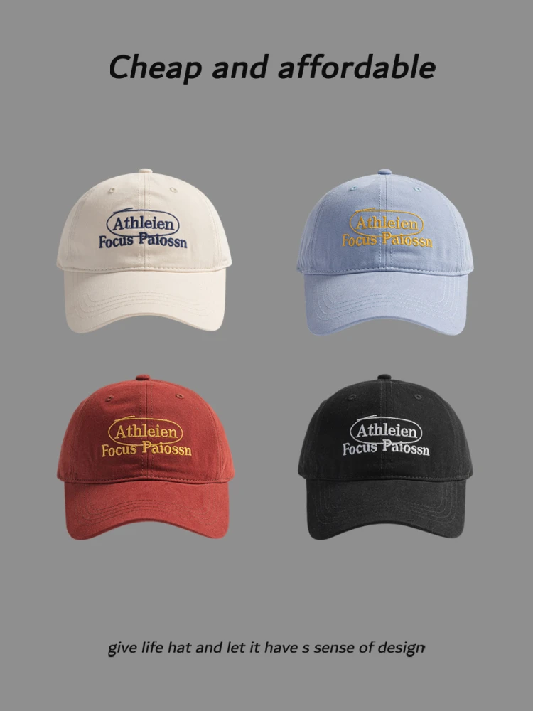 

Korean version of spring new soft top embroidered letter baseball cap women's deep top cap shows small face