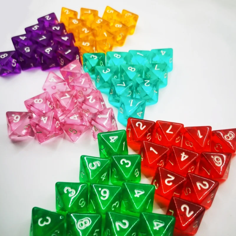 D8 10Pcs /Set Acrylic Dice Set Polyhedral 8 Faces Dice Faces And Gestures Board game Dice 8 Sides Dice For DND Or COC Game