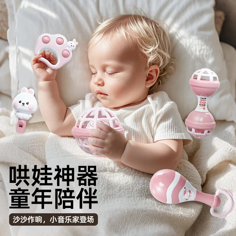 Brinquedo de percussão infantil, tambor de agitação de mão, sino montessori, instrumento musical de aprendizagem para bebês