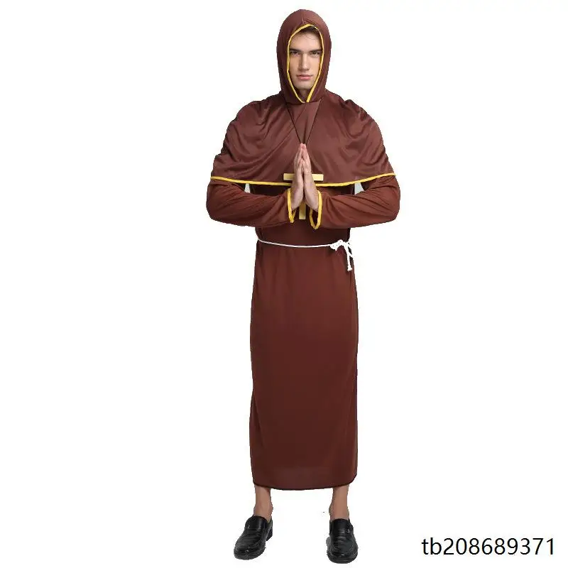Loween Cosplay prêtre Costume Performance Par mascarade bal renaissance parrain nonne habitude scène Performance Costume