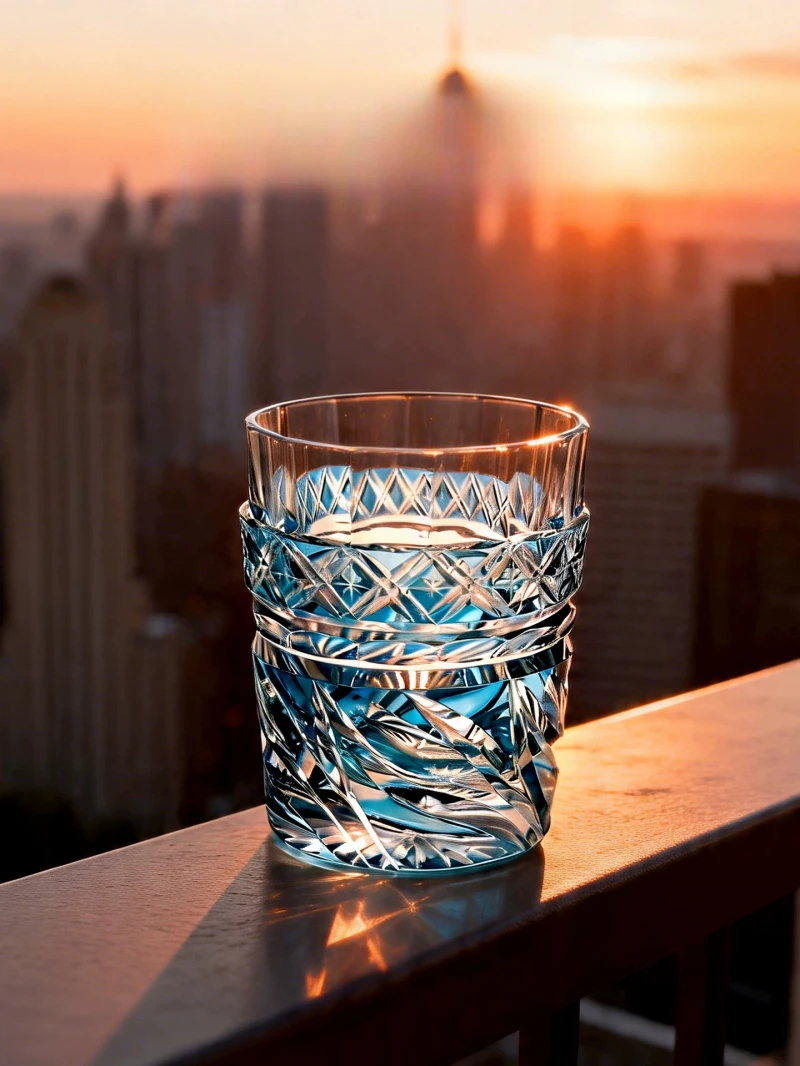 Japan Hand Carve Edo Kiriko Violet Crystal Water Drinking Glass Whiskey Snifter Brandy Cup Whisky Liquor Glasses Wooden Gift Box view 3