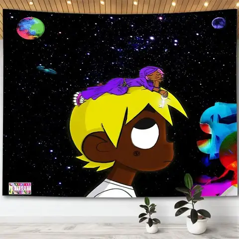 Lil Uzi Vert Eternal Atake Tapestry Wall Decor Poster Hippie Starry Sky Tapestrys Room Decoration Aesthetic Home Tapestries