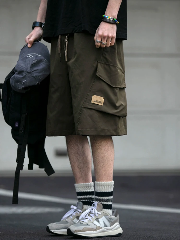 

Мужские летние брюки-кэжуал из США: новые, модные, свободные, прямые, широкие, в стиле рабочей одежды, длина до колена