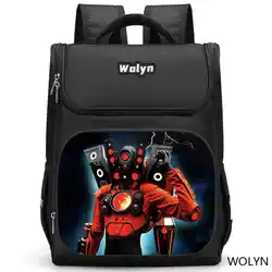 Mochila Skibidi Toilet Speak Man Backpack Titan Clock Man School Bags for Boy Girls Cartoon Large Capacity Backpack for Children