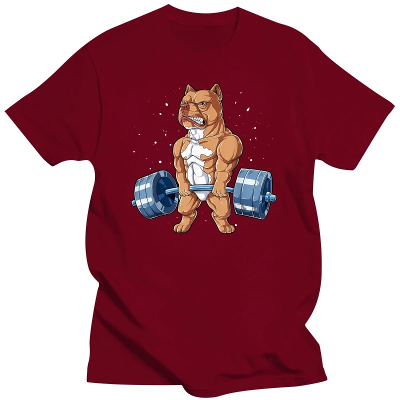 Camisetas divertidas de manga corta para levantamiento de pesas, ropa de calle de algodón con gráfico de Pit Bull Dog, regalos de cumpleaños, camiseta de verano de Deadlift Pitbull