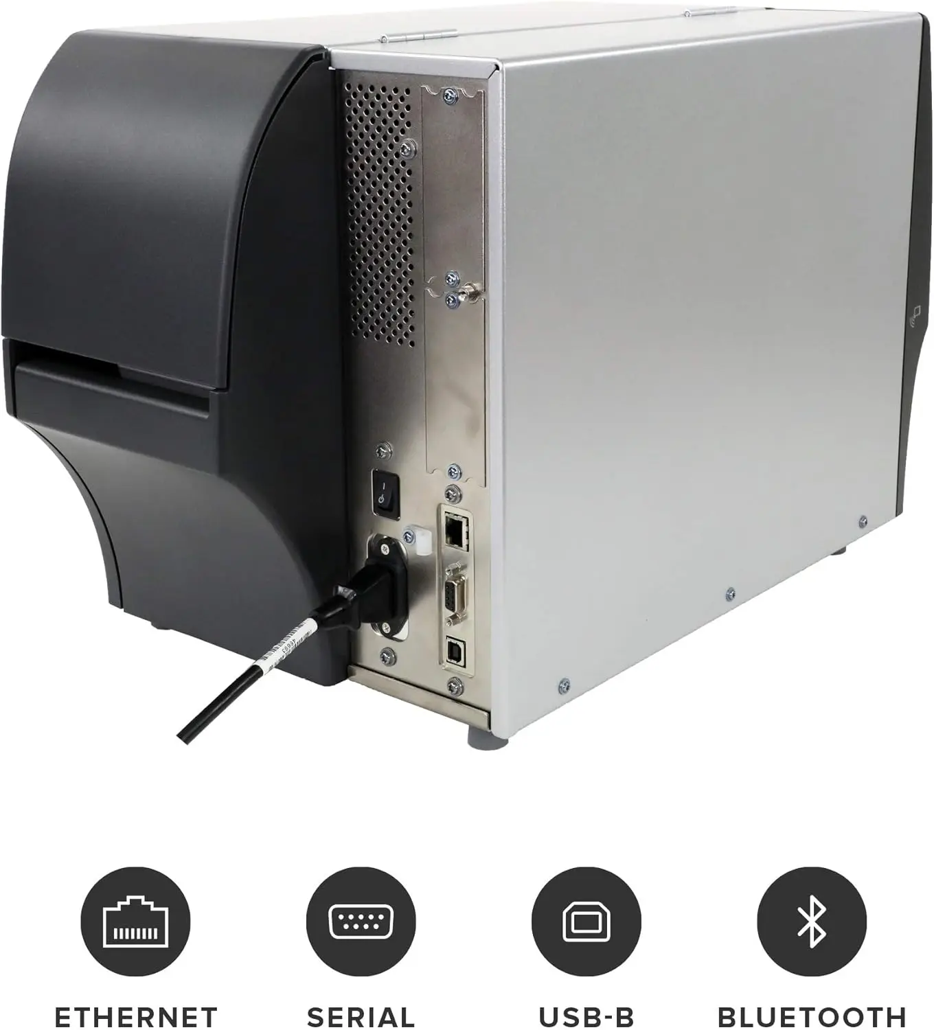 Thermal Transfer Industrial Printer  dpi Print Width 4 Inches Features Serial, USB, Ethernet, and Bluetooth Connecting Options