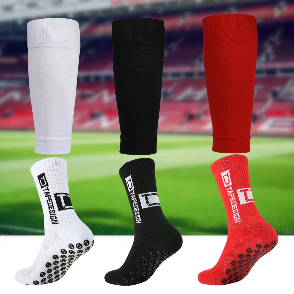 Non Slip Football Socks Mens Friction Gasket Tube Running Ice Snow Hiking Sports Over Knee Stockings Basketball Socks