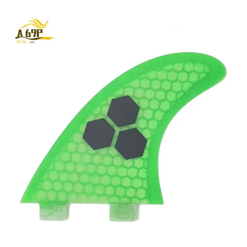 a69p-surfboard-thruster-fins-fiberglass-honeycomb-hexagons-greeng5-surf-fin-for-surf-boards-surfing-longboard