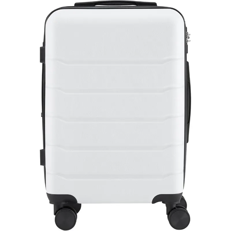 Carry On Hardside Luggage with Spinner Wheels Expandable TSA Lock Hard Shell Lightweight Suitcase, White, 20-Inch