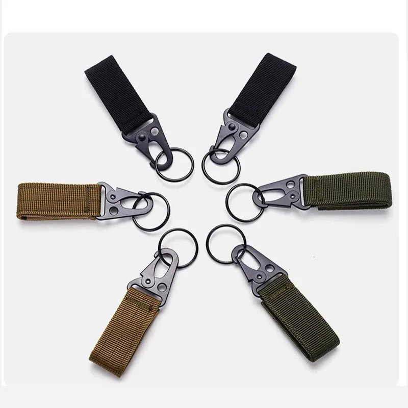 1-8Pcs Tactical Nylon Webbing Buckle Carabiner Hook EDC Backpack Belt Clip Keychain Hanger Outdoor Climbing Camping