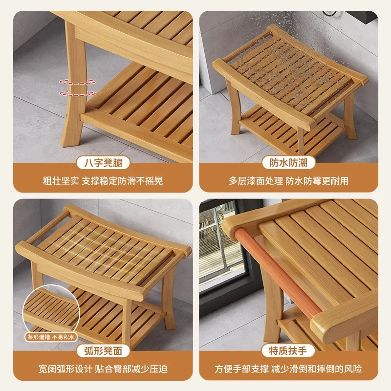 Waterproof, Anti Slip Bathroom Stool, Mold Proof, Foot Washing, Shoe Changing, Low Stool, Elderly Shower Room Bathroom Stool